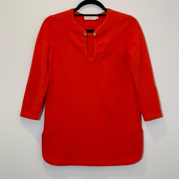 Tory Burch Sweaters - Tory Burch 100% Cotton Orange Tunic Sweater Top Size XS
